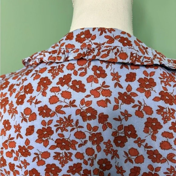 Madewell Rust Floral Midi Dress 10 - Picture 7 of 14